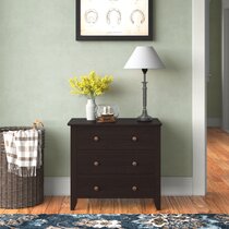 Dorinda groove handle wood deals 3 drawer dresser